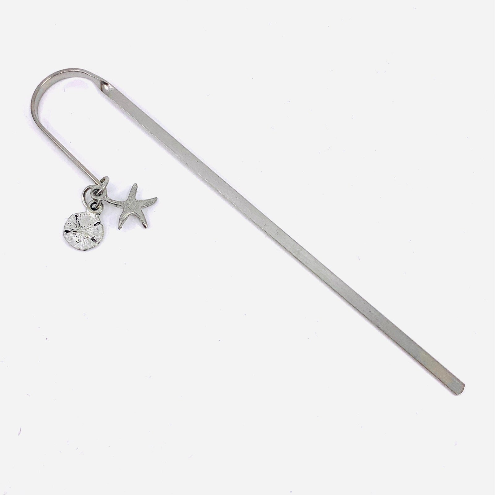 LAST ONE - Pewter Sand Dollar Bookmark with Starfish Jewelry Basic Spirit 