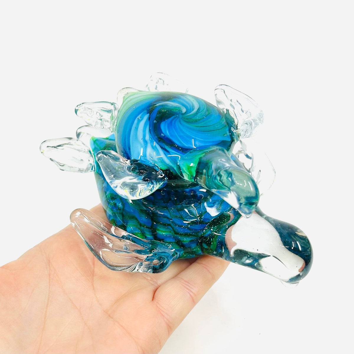 Glass Sea Turtle and Baby Paperweight Miniature Chesapeake Bay 