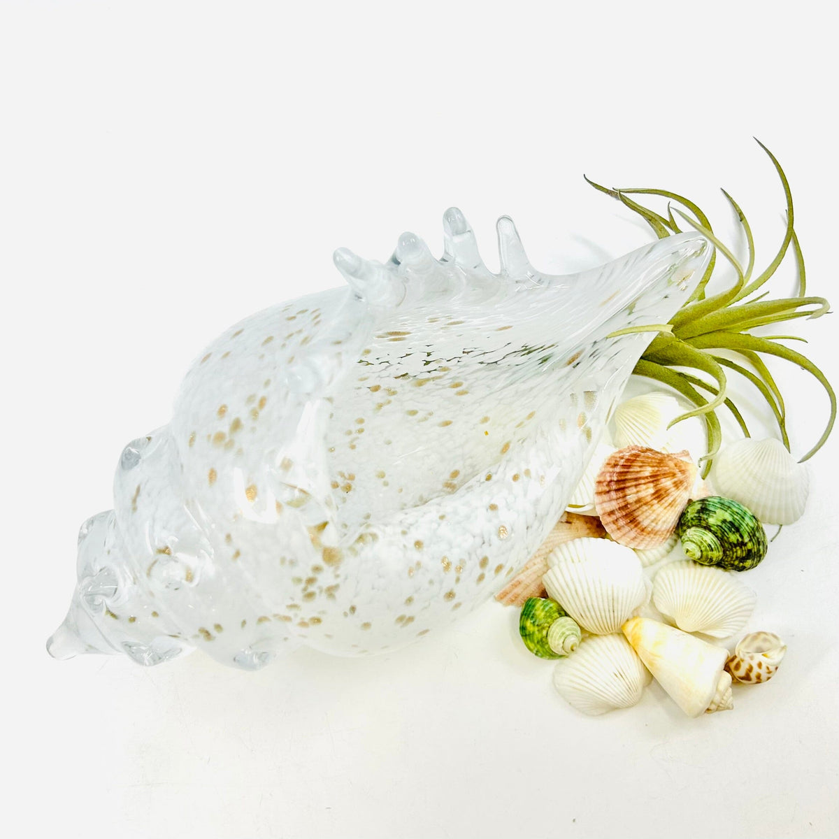Gold Sparkle Conch Shell Decor Beachcombers 