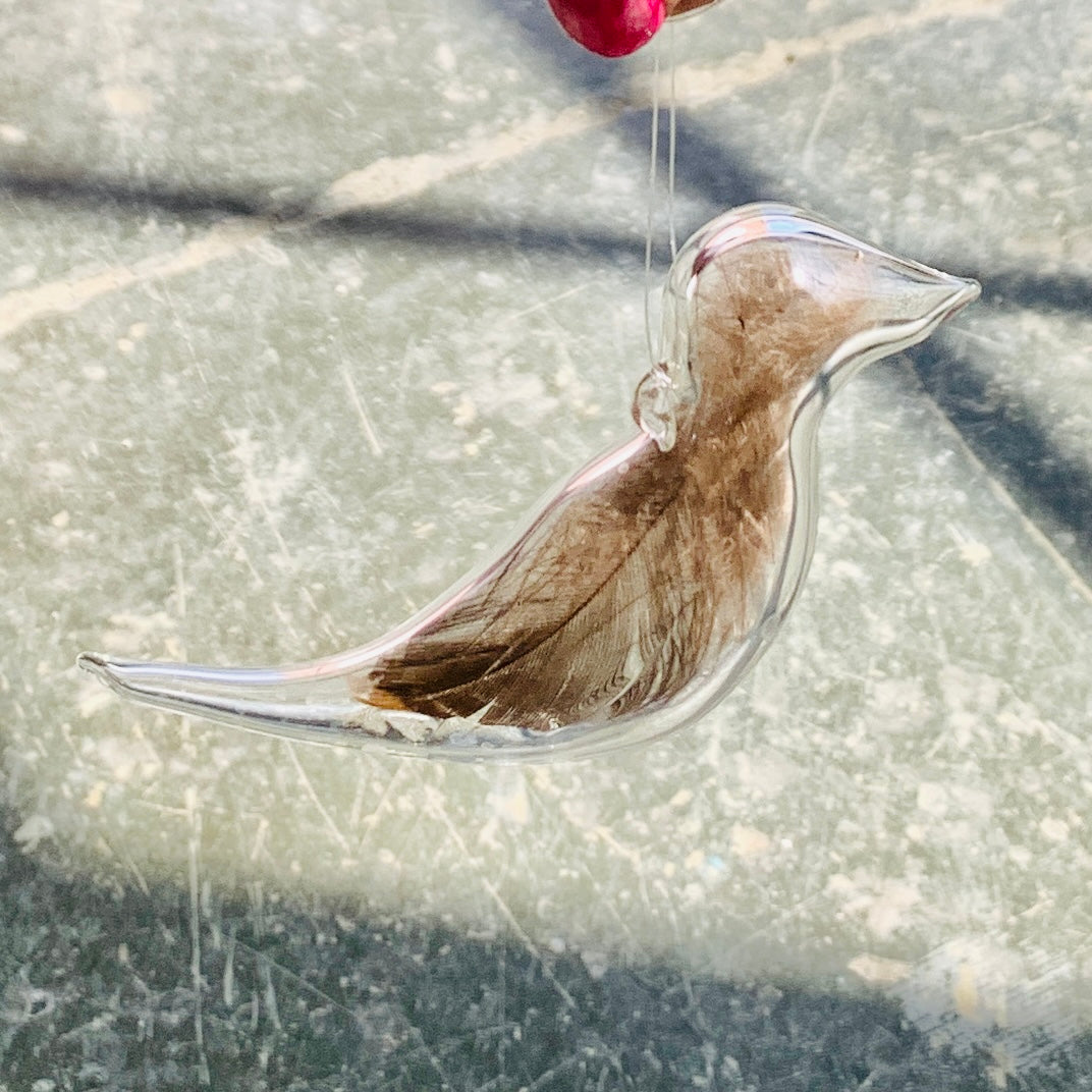 Artisan Feather Bird Ornament,  9