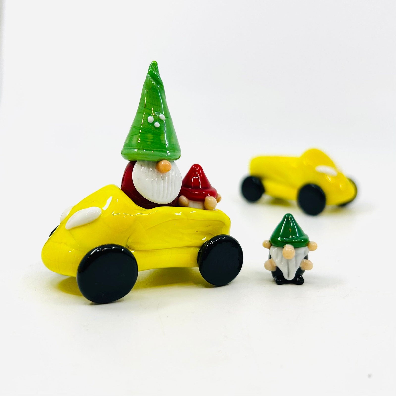 LAST ONE - Miniature Glass Yellow Cab Miniature Alex 