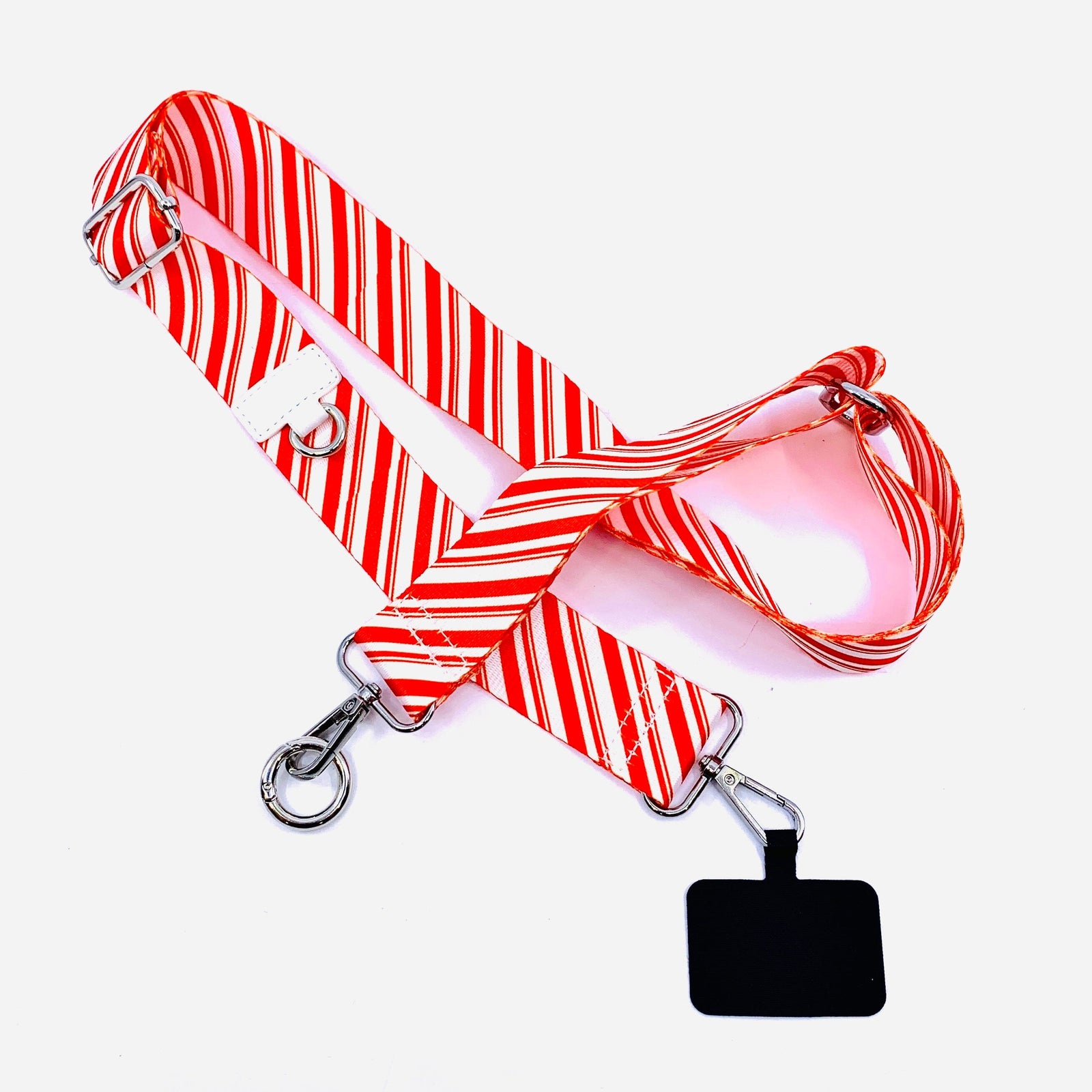 Crossbody Cell Phone Strap, Candy Cane Stripe Save The Girls 