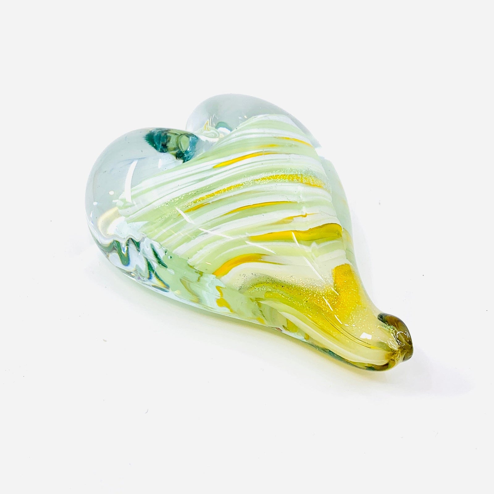 Daily Pumpkin 2243 Heart Paperweight Gabby Luke Adams Glass Blowing Studio 