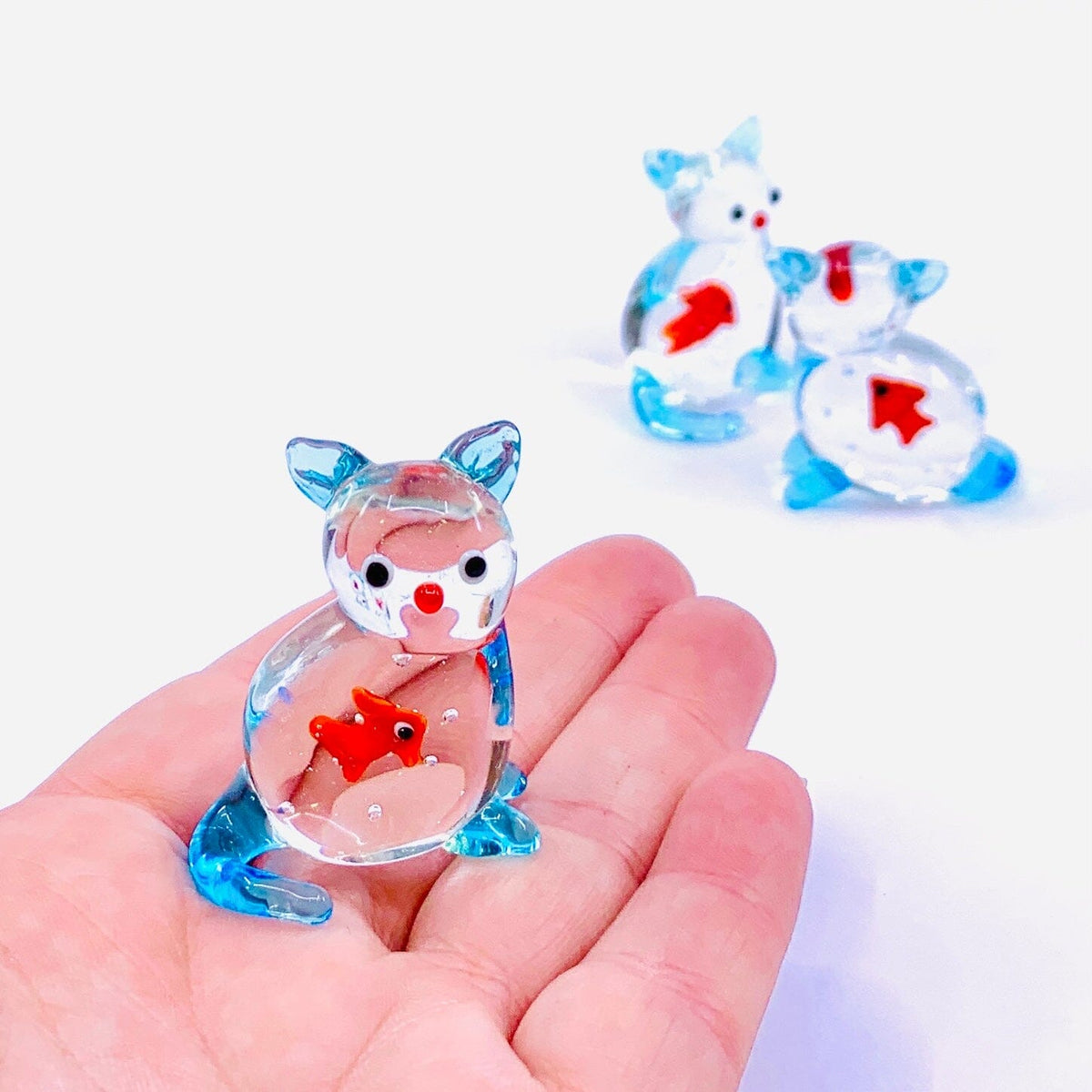Tiny Glass &quot;Fish in my Belly&quot; Kitten 100 Miniature Alex 