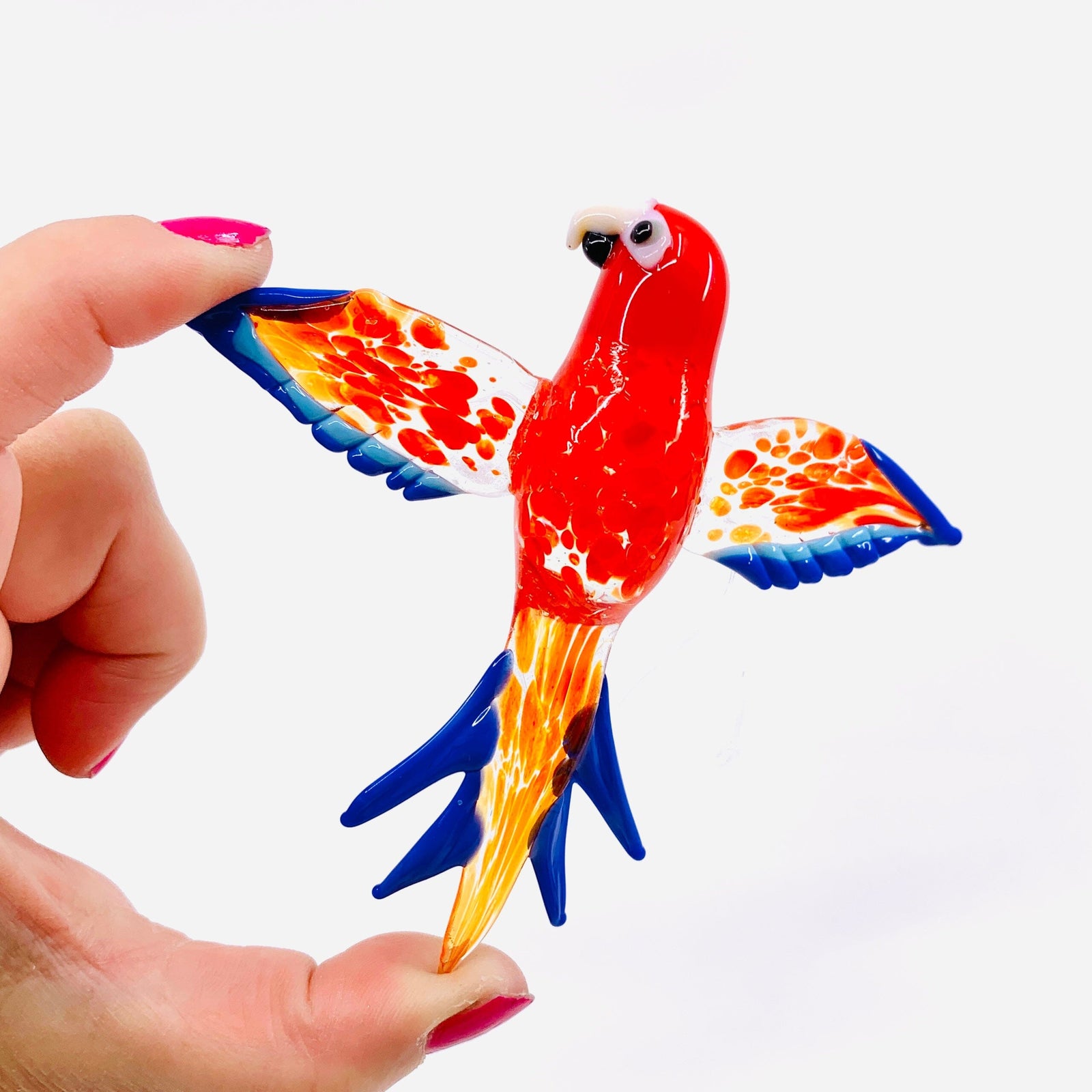 Tropical Bird Ornament, Red Miniature C&F Enterprises 
