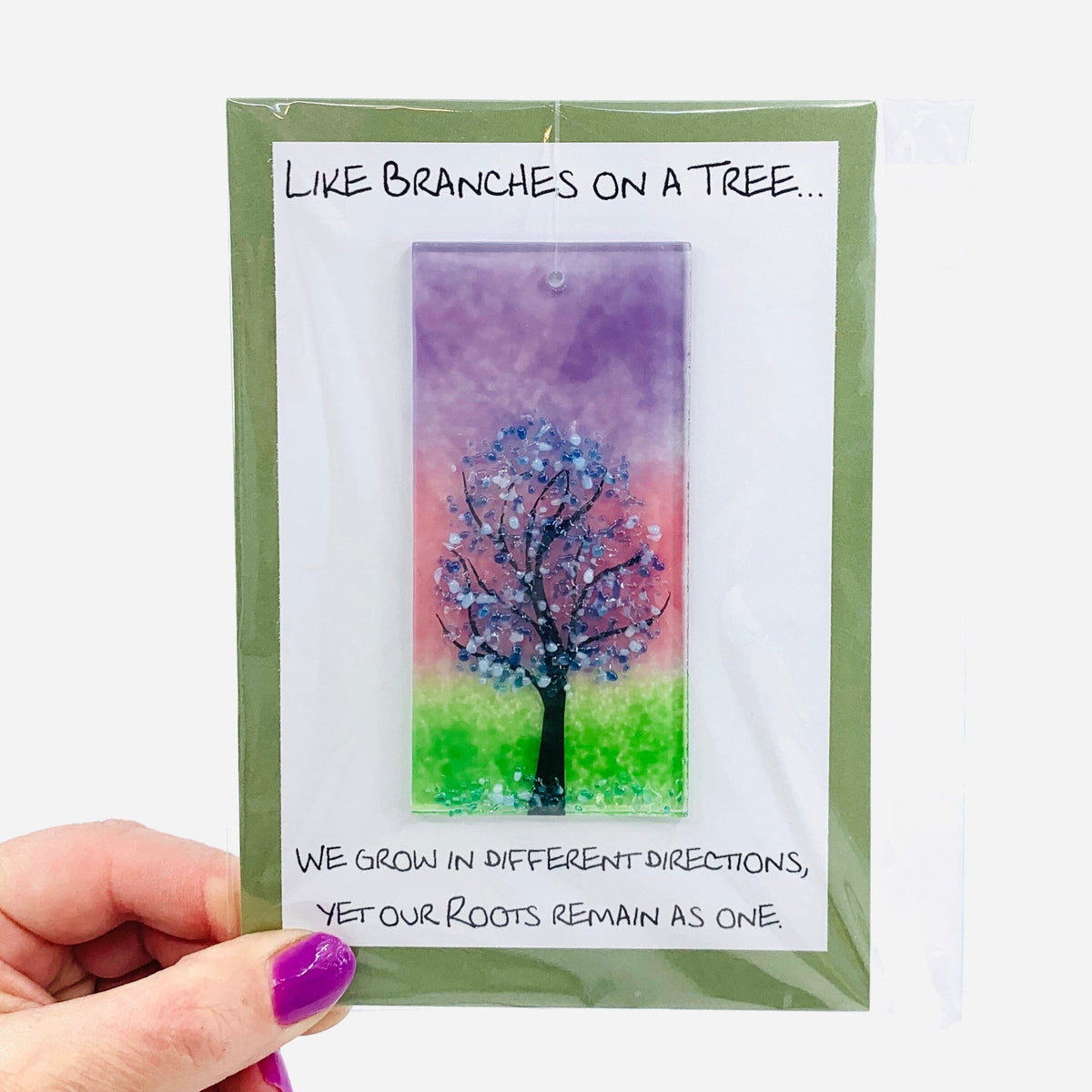Fused Glass "Like Branches on a Tree” Suncatcher 38 Decor Glimmer Glass Gifts 