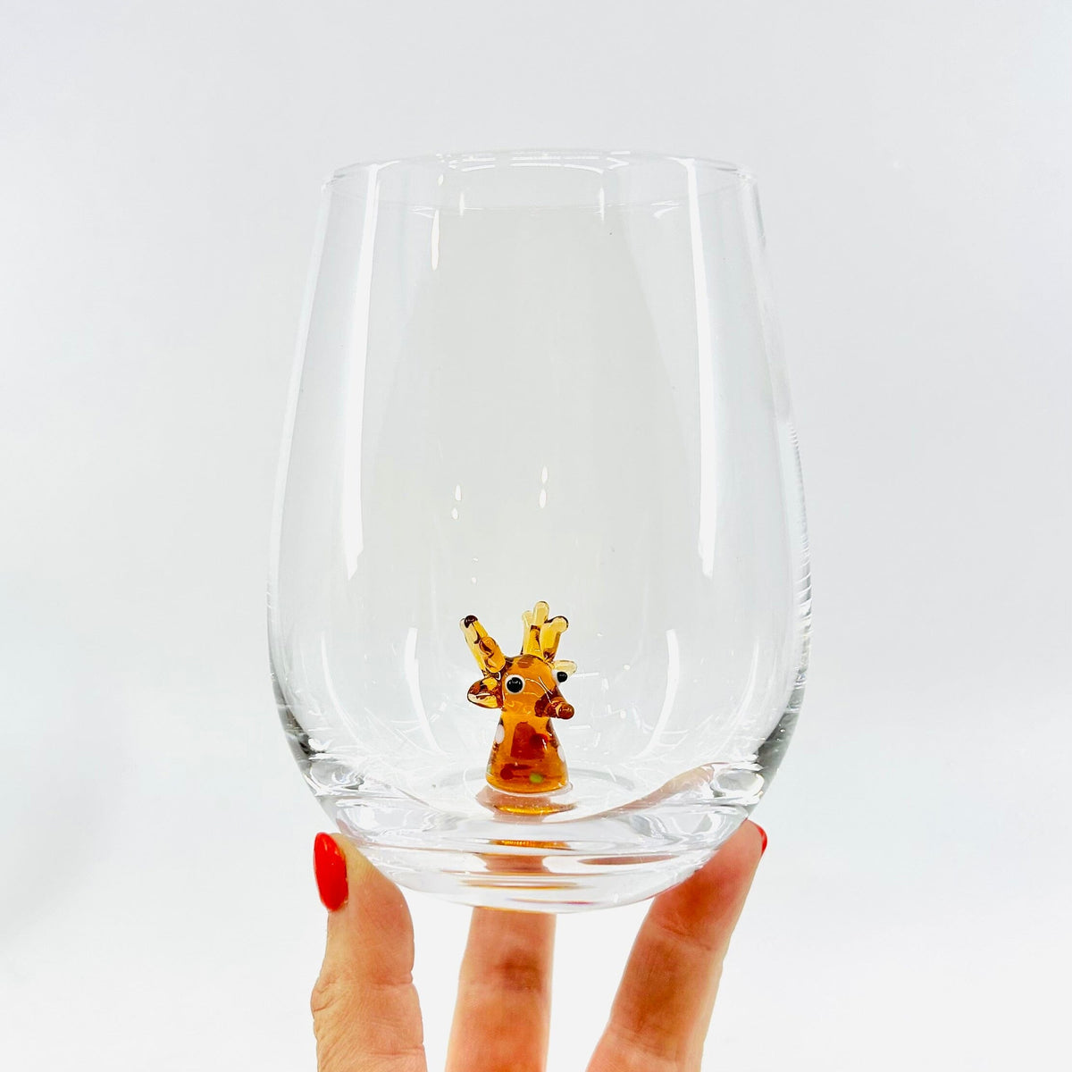 Holiday Icon Stemless Wine Glass, Snowman Creative Co-Op 