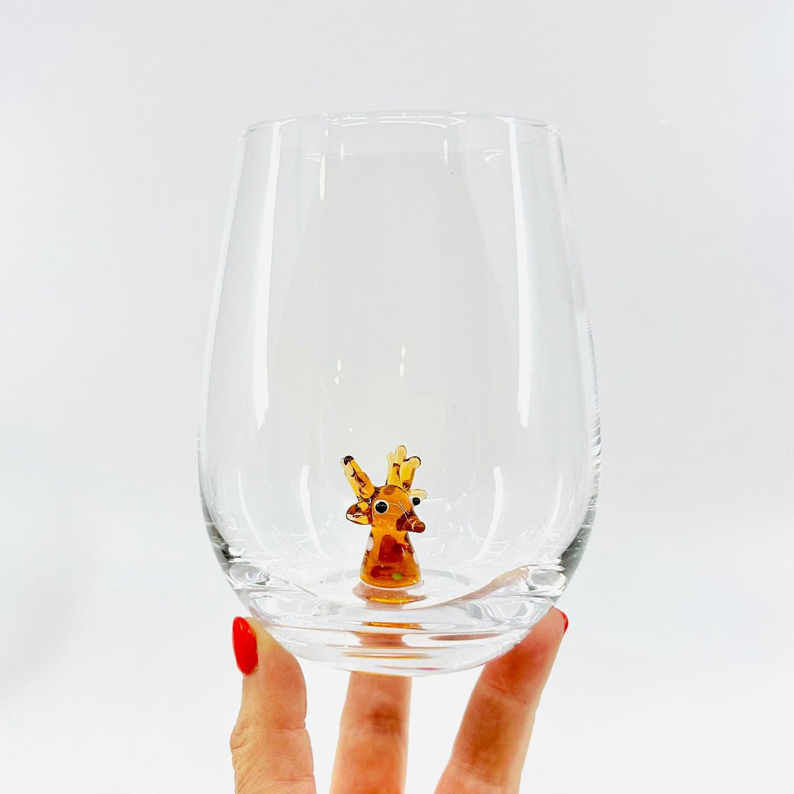 Holiday Icon Stemless Wine Glass, Snowman Creative Co-Op 