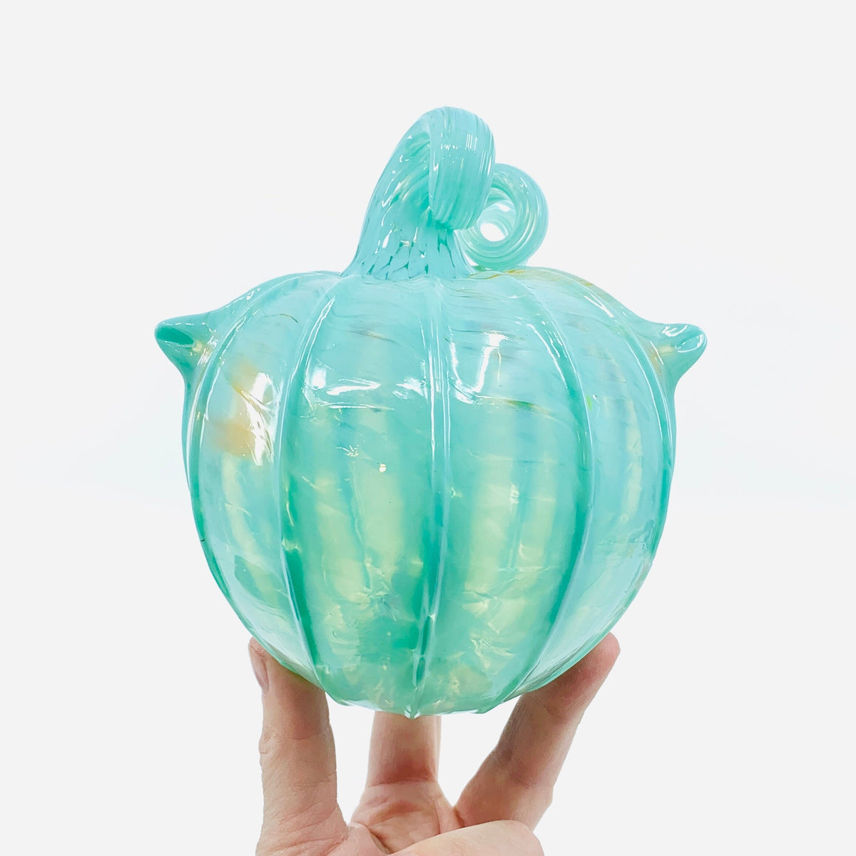 Daily Pumpkin 494 “Luke’s Coastal Cat" Squat Gabby Luke Adams Glass Blowing Studio 