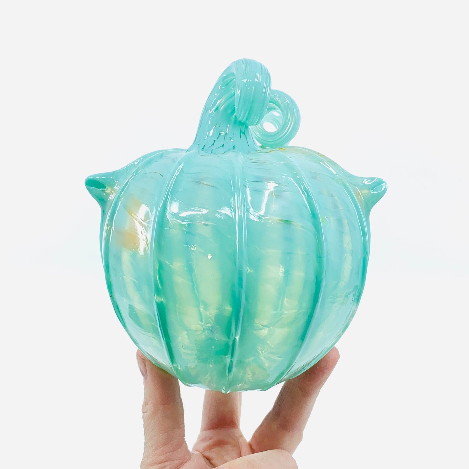 Daily Pumpkin 494 “Luke’s Coastal Cat" Squat Gabby Luke Adams Glass Blowing Studio 