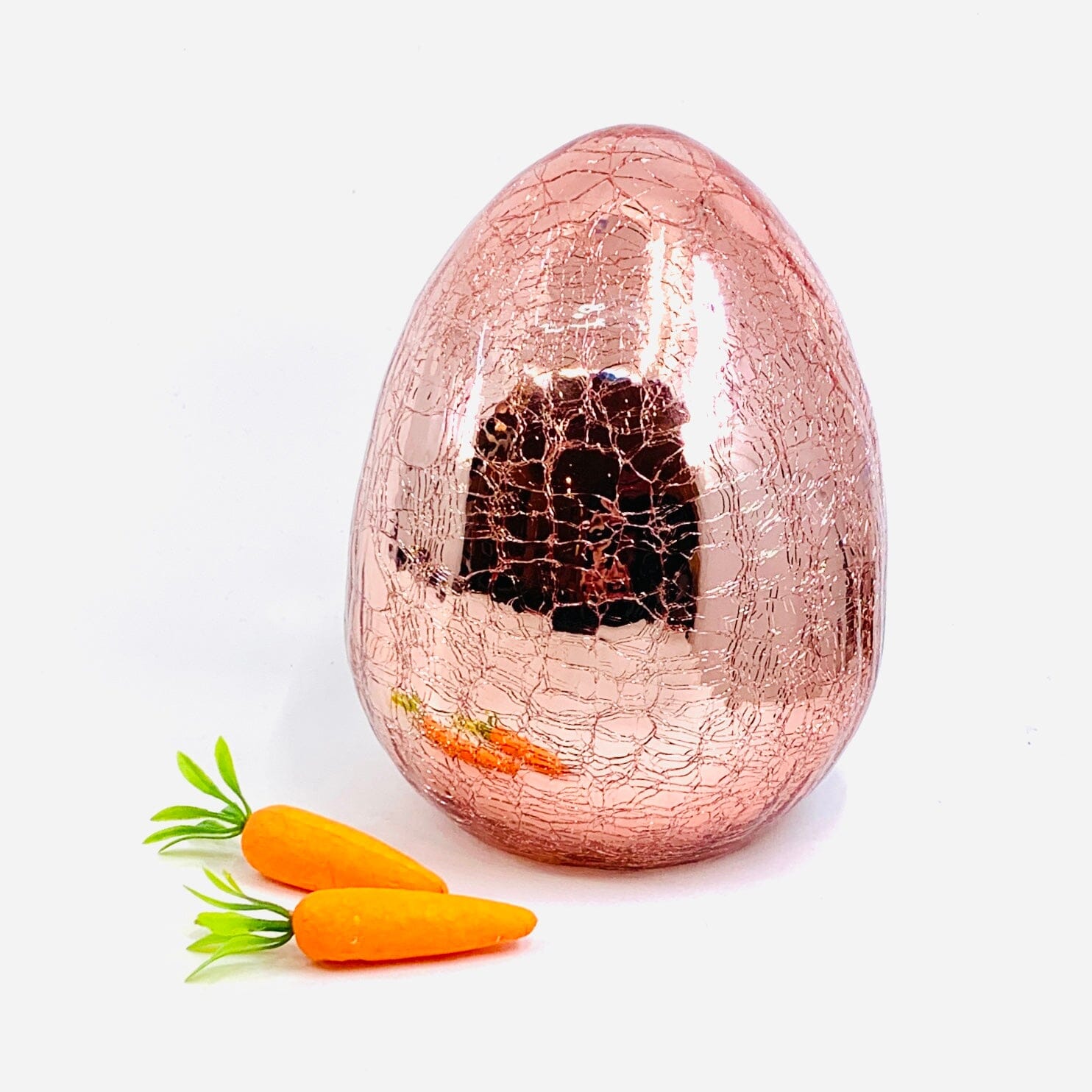 Blown Crackle Eggs, Rose Gold Diamond Star 