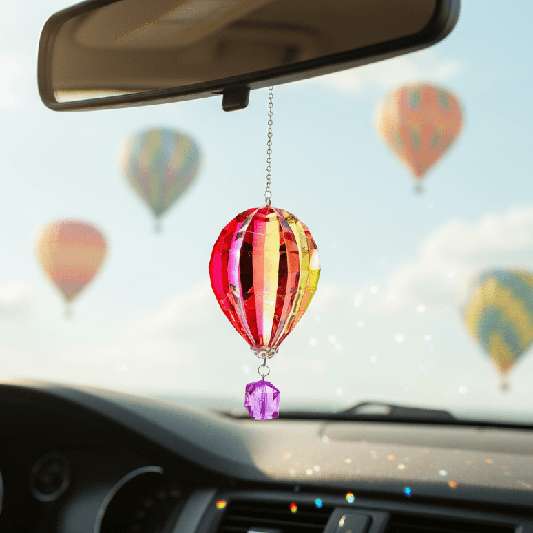 Hot Air Balloon Crystal Ornament, 2 Ornament GANZ 