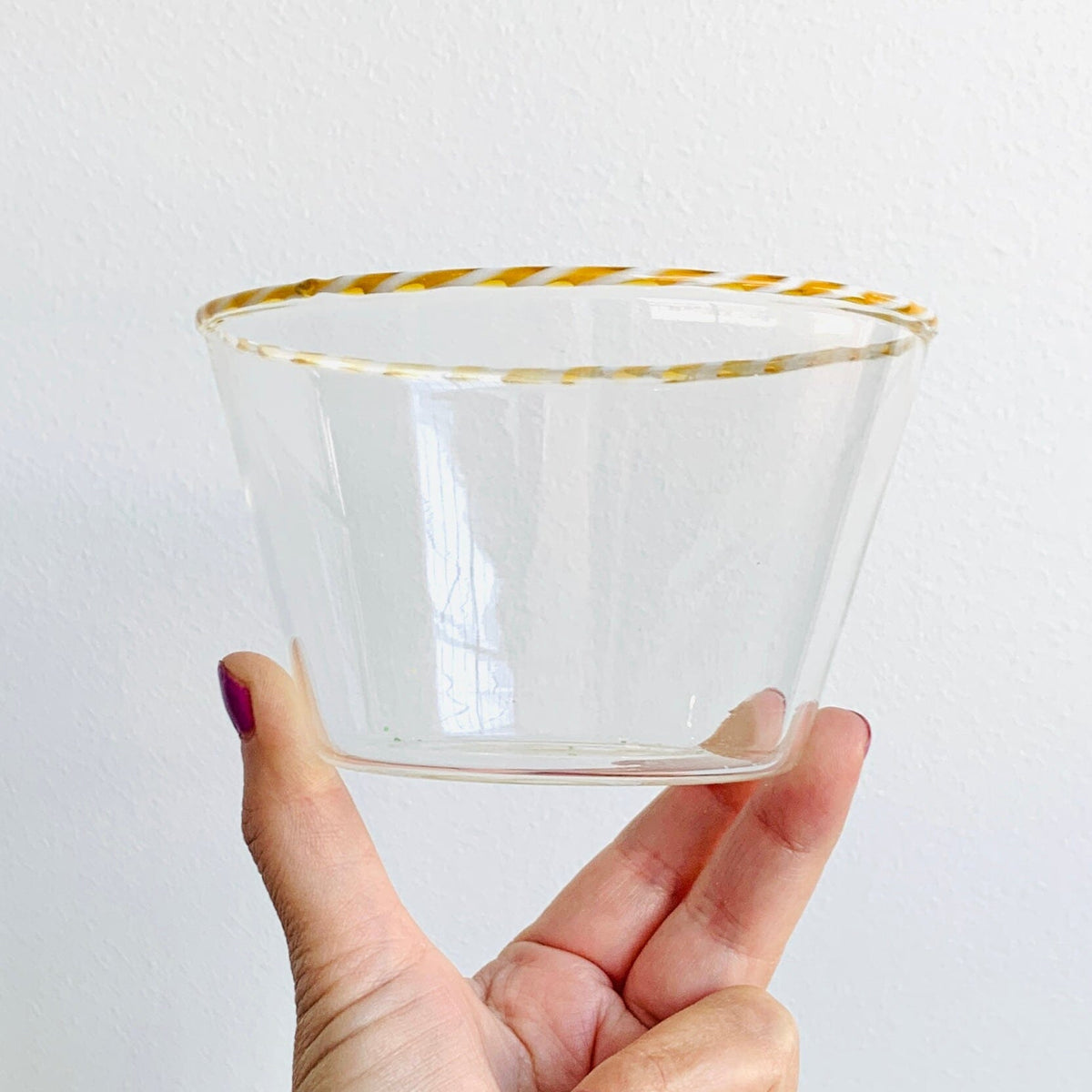 Candy Cane Rim Bowl, Gold Decor Creative Co-Op 