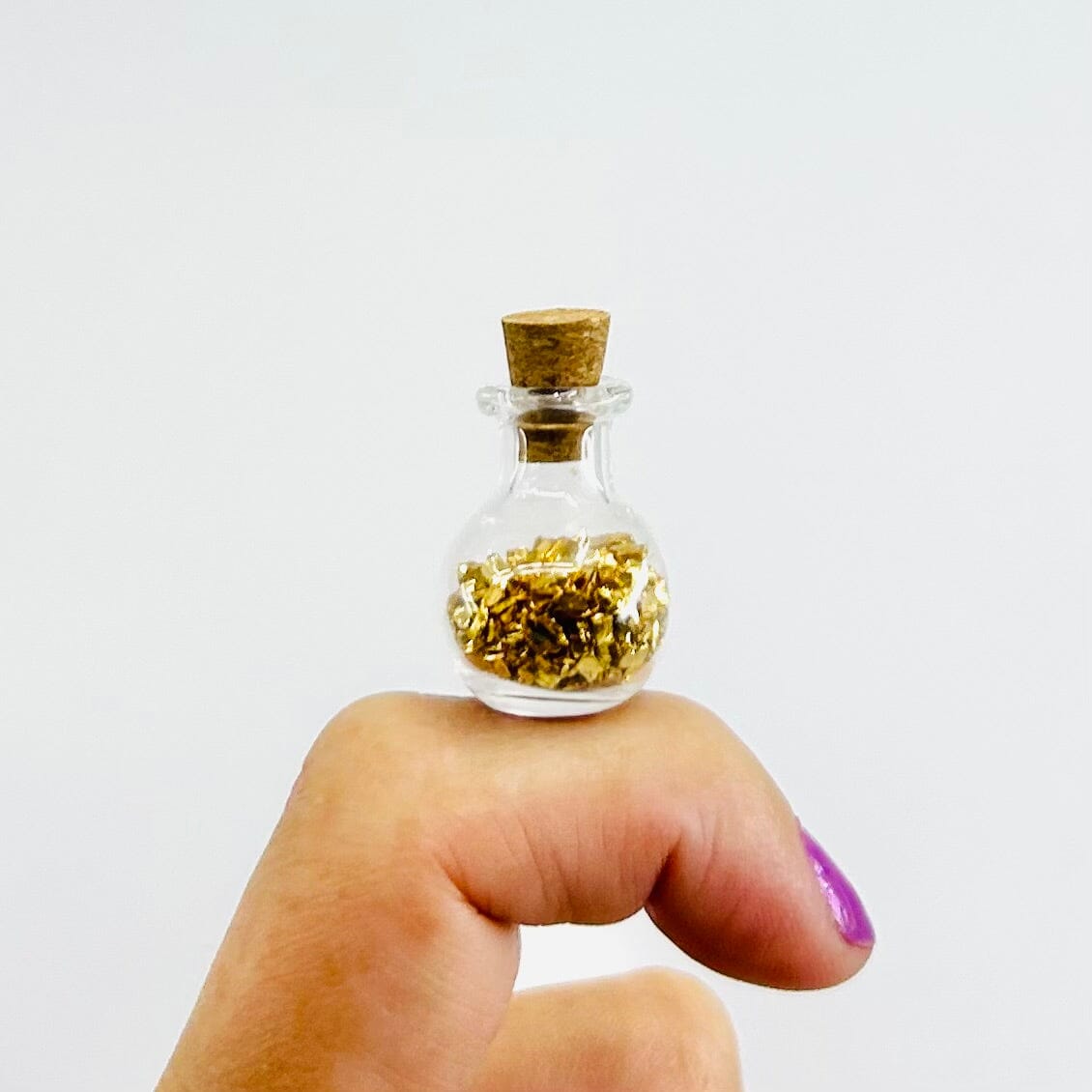Tiny Potion Bottle, Gold Luck Miniature - 