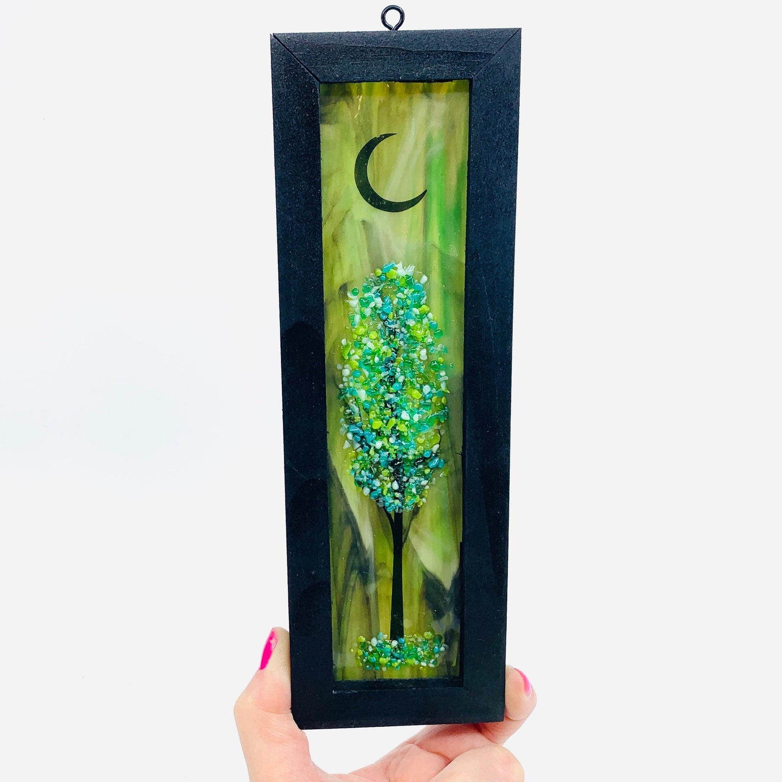 Fused Glass Crescent Moon Shadow Box 3 Decor Glimmer Glass Gifts 