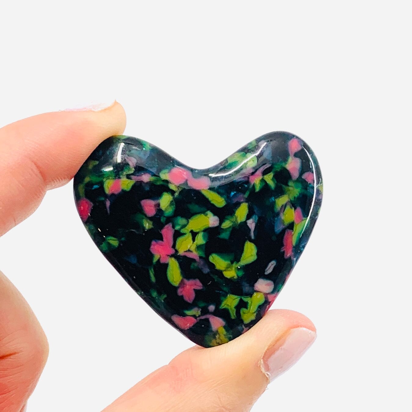 Fused Pocket Heart, Monet Seconds Miniature Luke Adams Glass Blowing Studio 