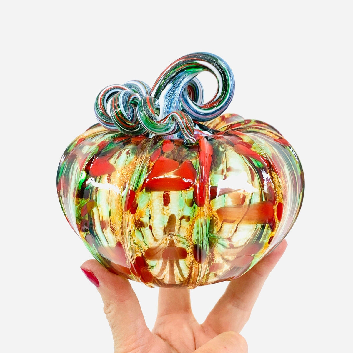 Daily Pumpkin 2150 Holiday Squat and Mercury Tree Ornament Gabby Luke Adams Glass Blowing Studio 