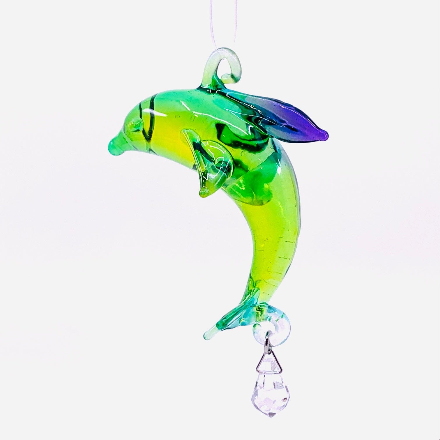 Dazzle Glass Dolphin, Green 1 Alex 