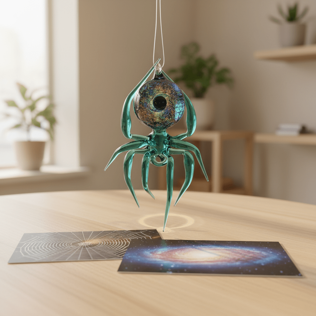 Glass Galaxy Spider Ornament, 50 Ornament WGK Glass Art Inc 