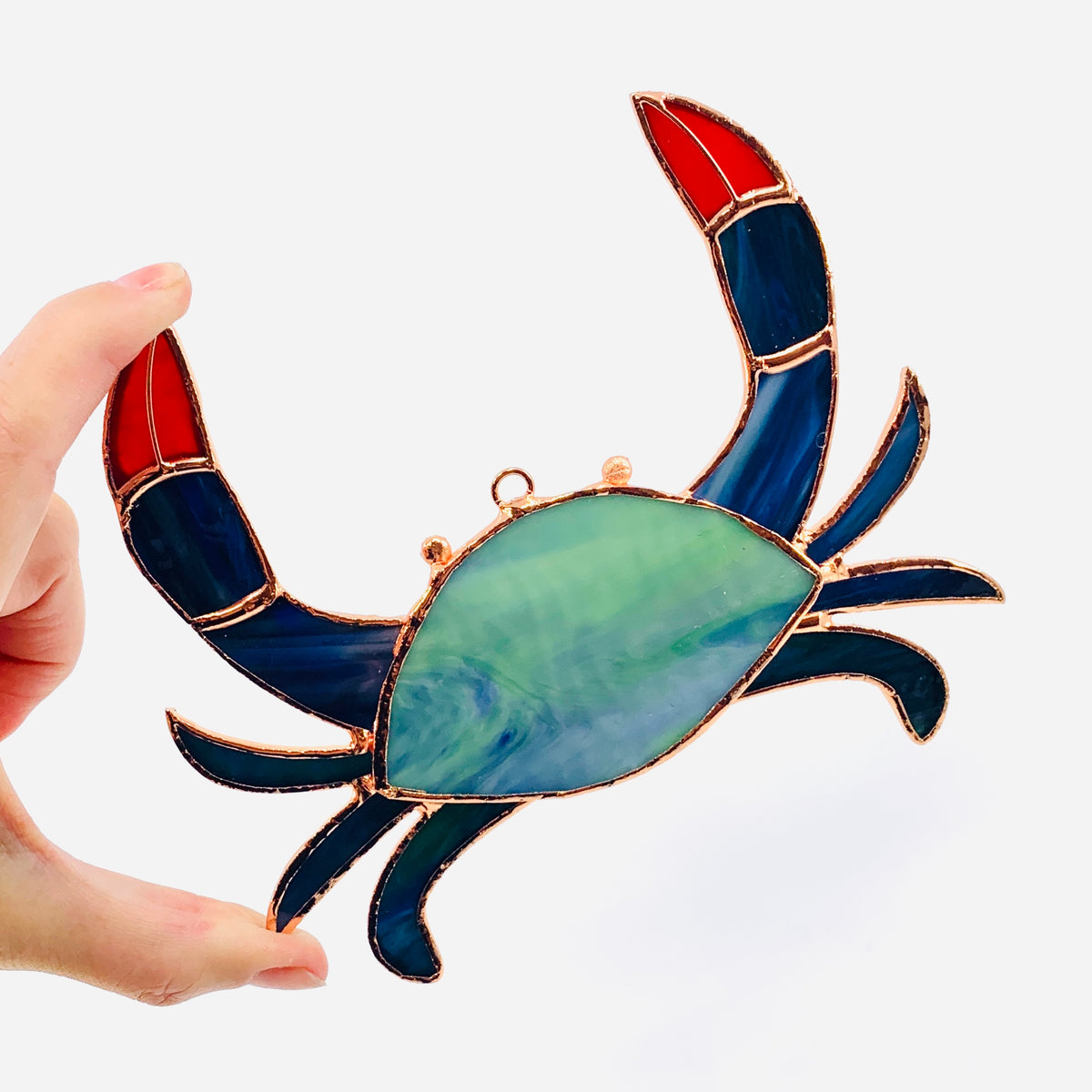 Stained Glass Suncatcher, Crab