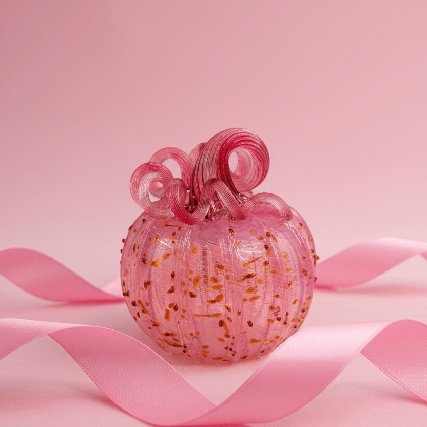 Daily Pumpkin 2891 Breast Cancer Awareness Sample Mini Gabby Luke Adams Glass Blowing Studio 