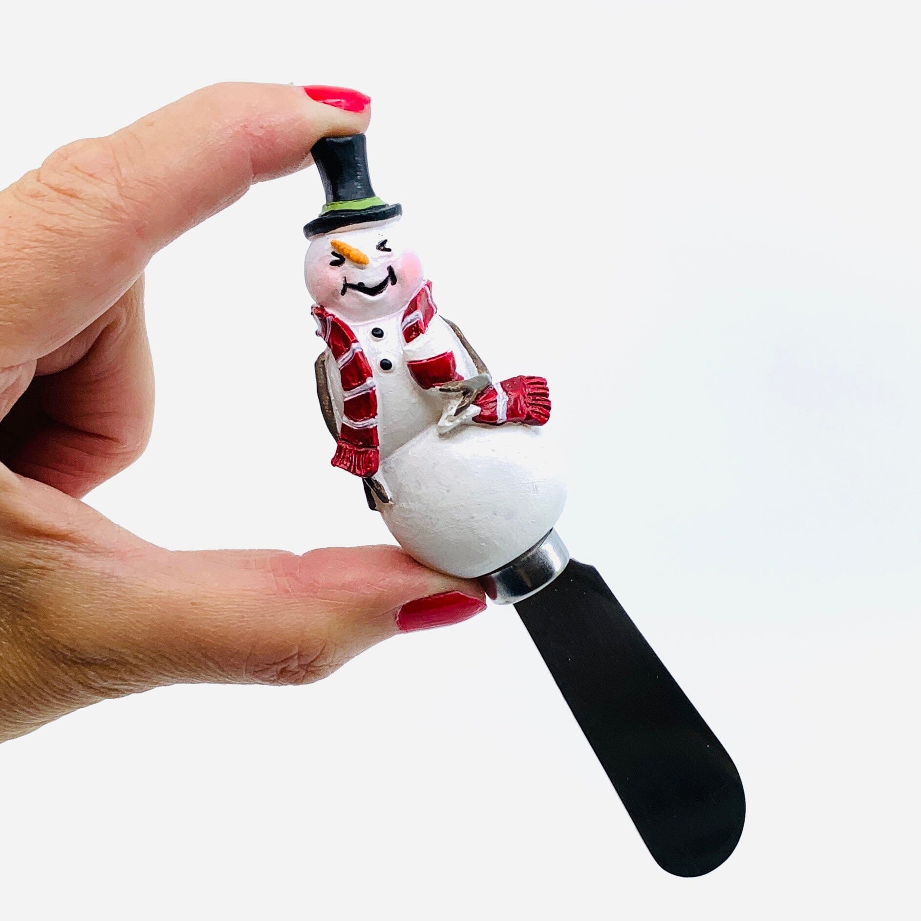 Tipsy Snowman Spreader, Top Hat Decor GANZ 