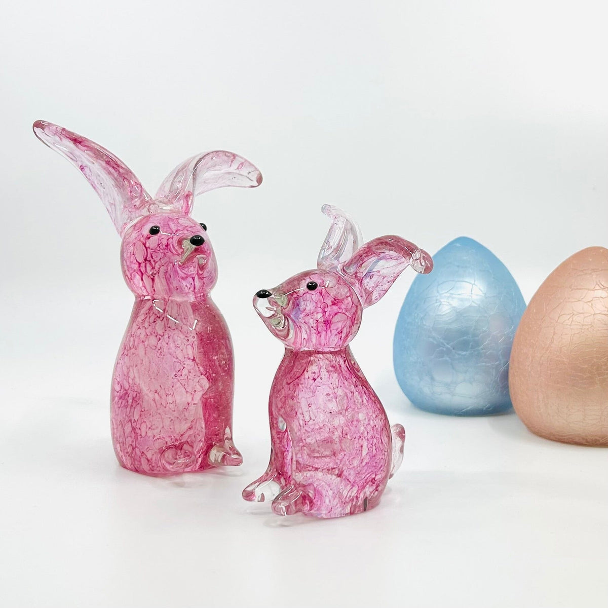 Baby Glass Bunny, Fluffy Blue Bum Decor Chesapeake Bay 