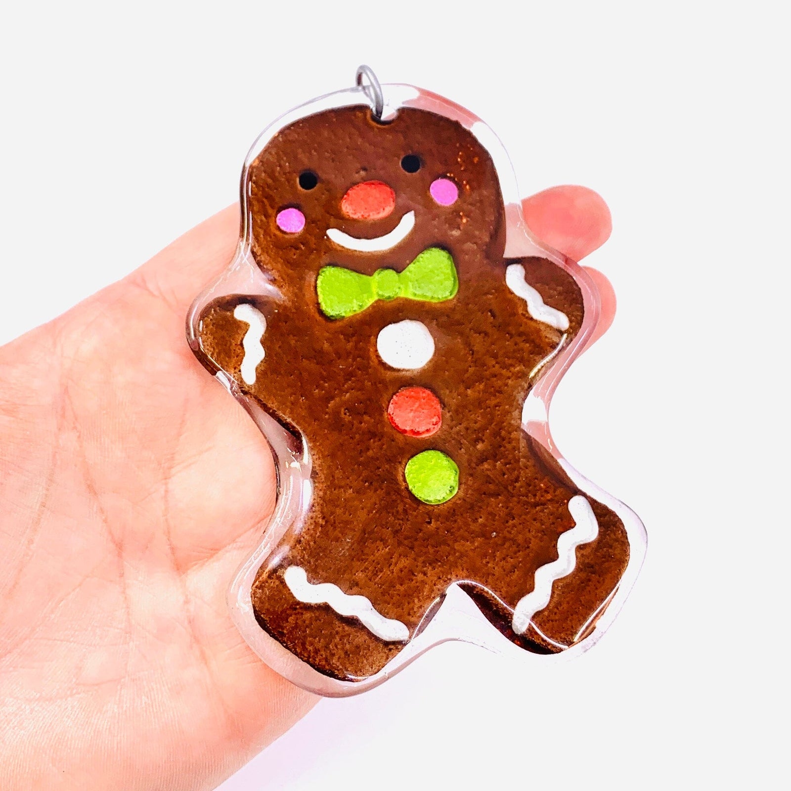 Glass Fusion Ornament 2, Gingerbread Man Demdaco 