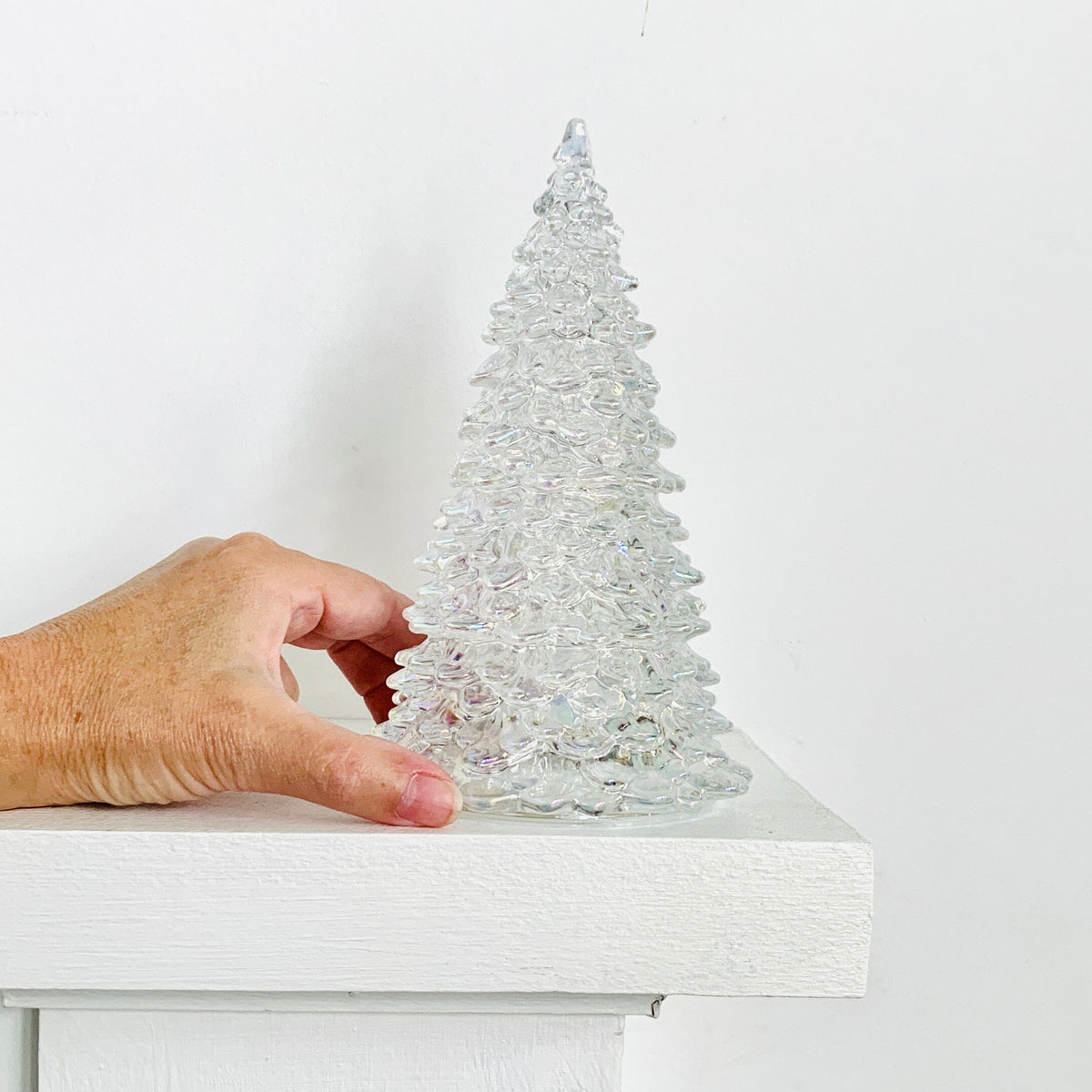 Iridescent Blown Glass Light Up Tree Diamond Star 