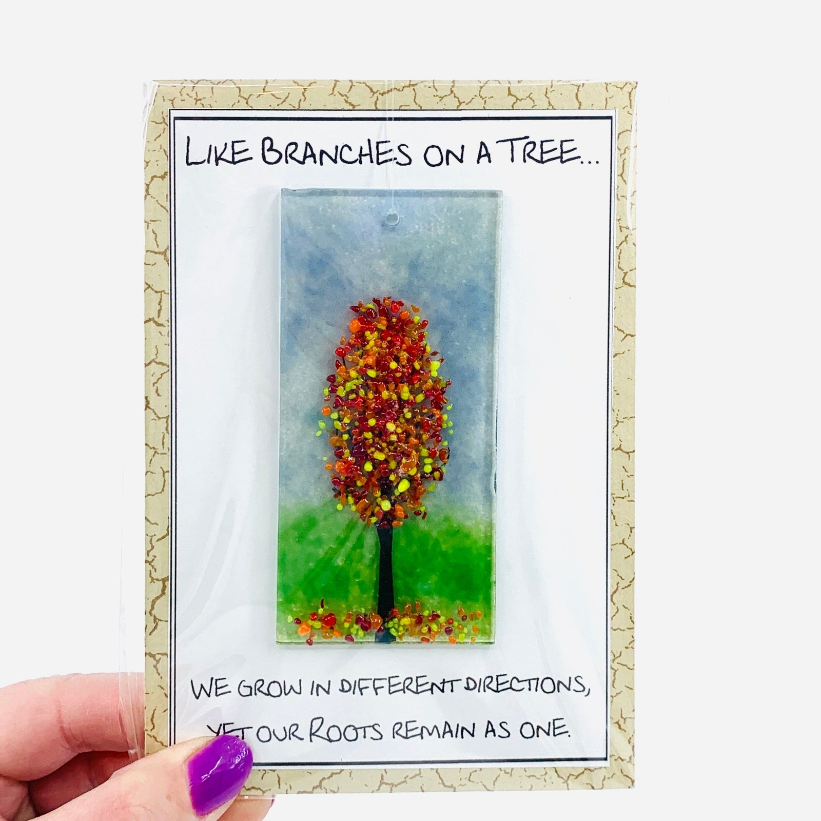 Fused Glass "Like Branches on a Tree” Suncatcher 37 Decor Glimmer Glass Gifts 