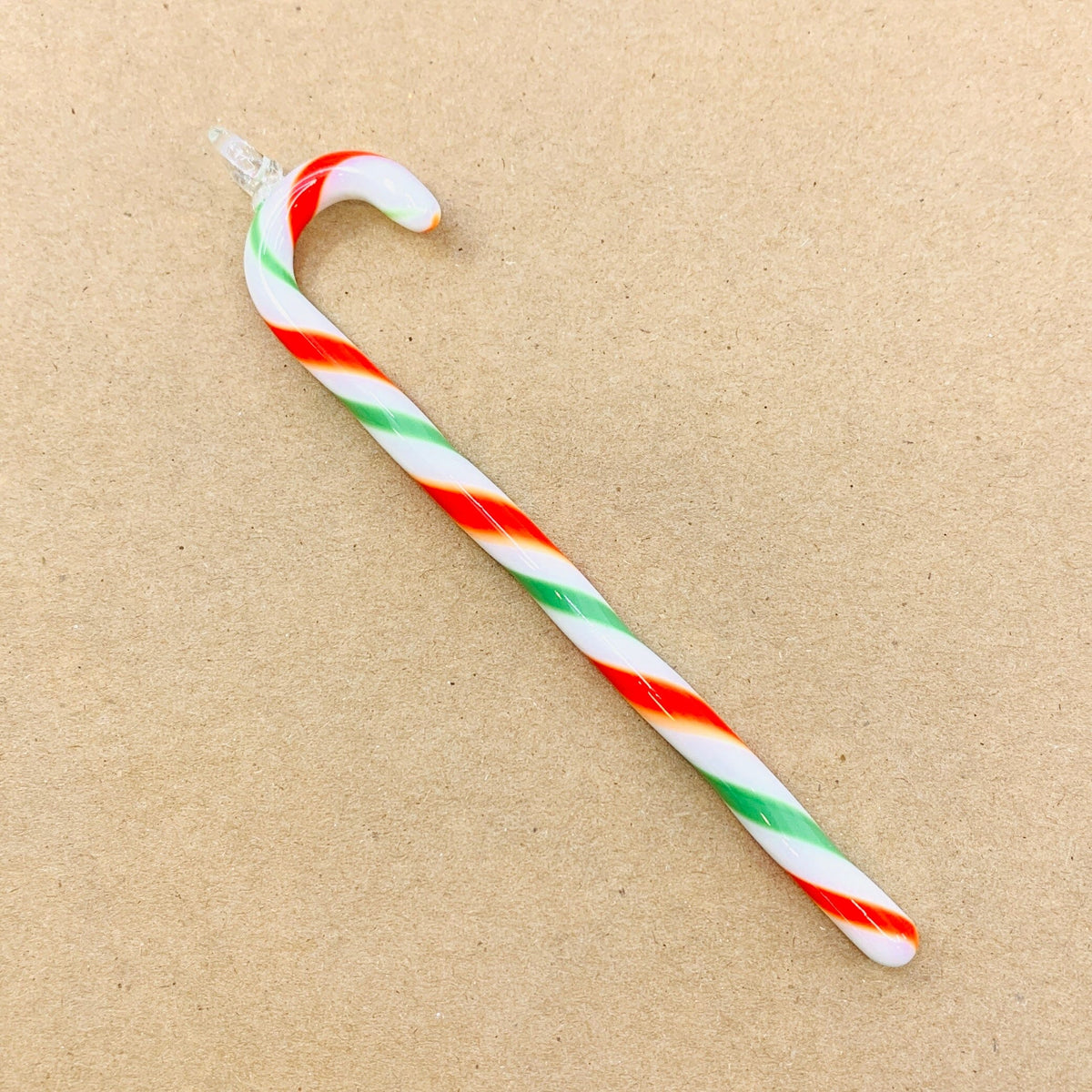 Glass Candy Cane Ornament 239, Spearmint Holiday - 