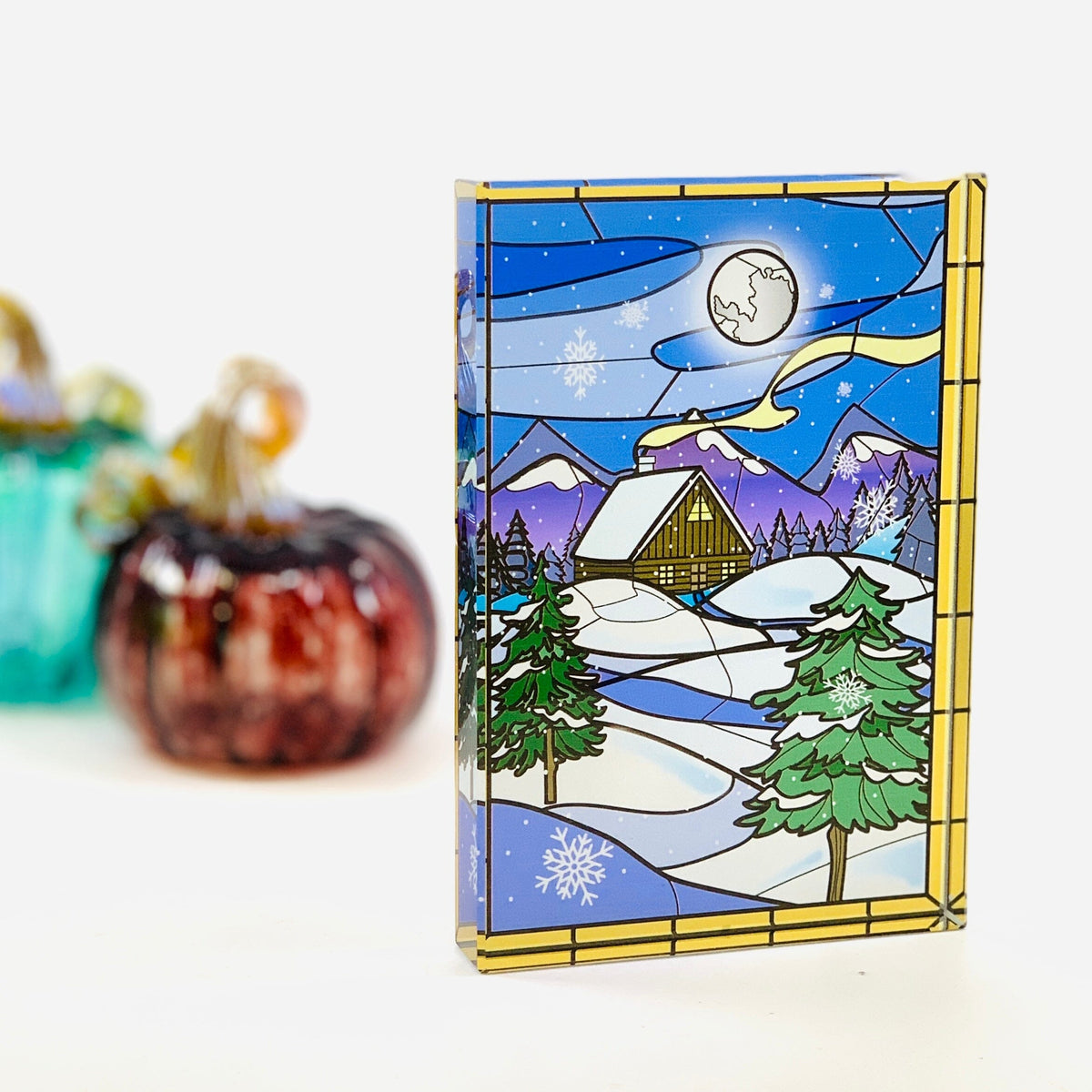 Glass Block Holiday Windows Decor GANZ 