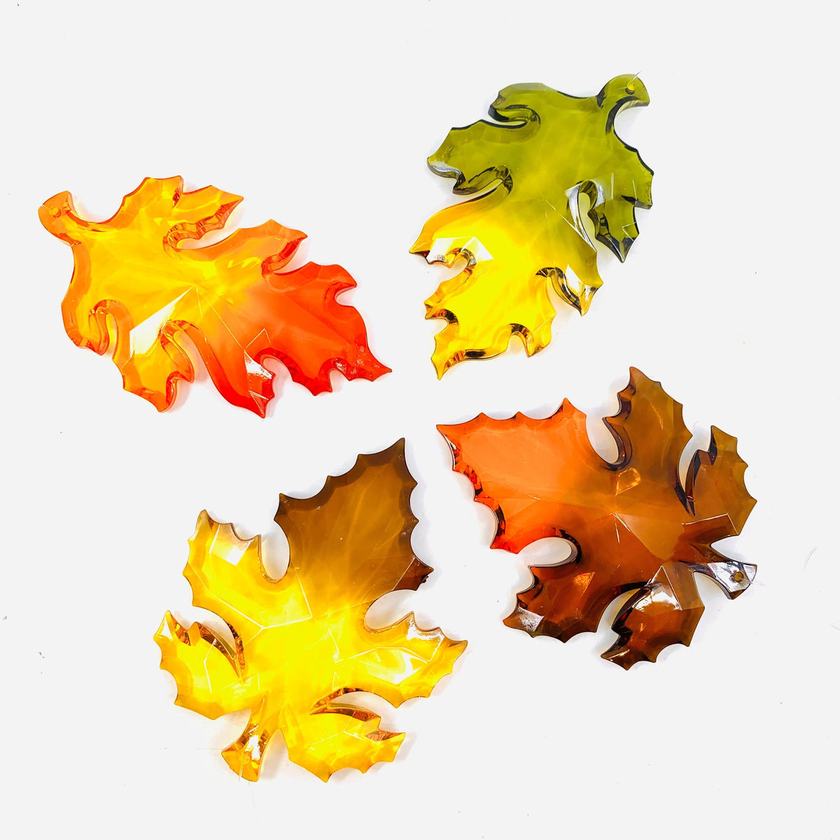 Fall Leaves Crystal Acrylic Ornament, Orange Ornament GANZ 