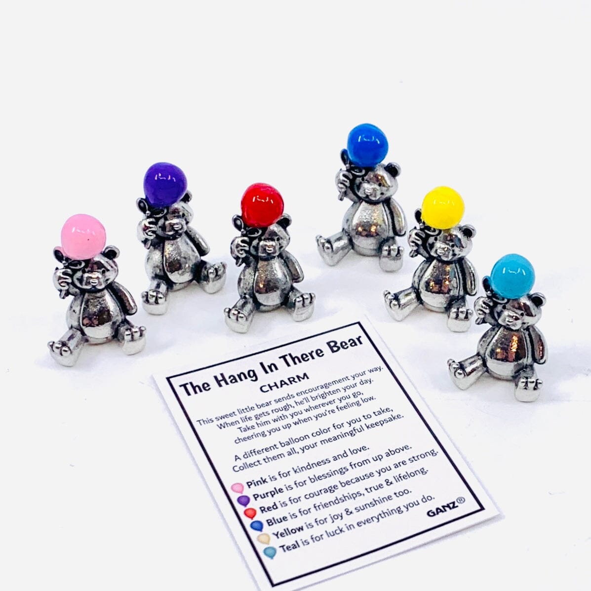 The Hang in There Bear Charm PT165 Miniature GANZ 