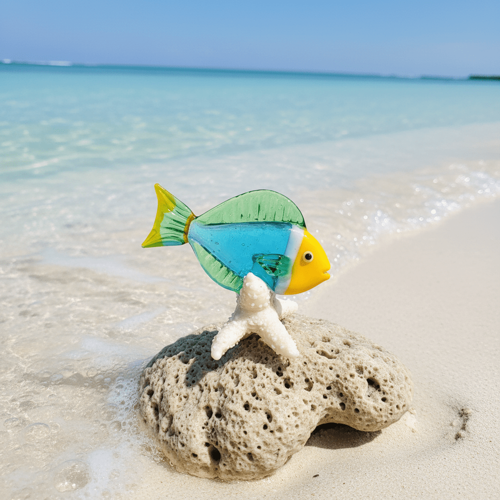 Tropical Fish on Sea Stars, Aqua Decor Beachcombers 