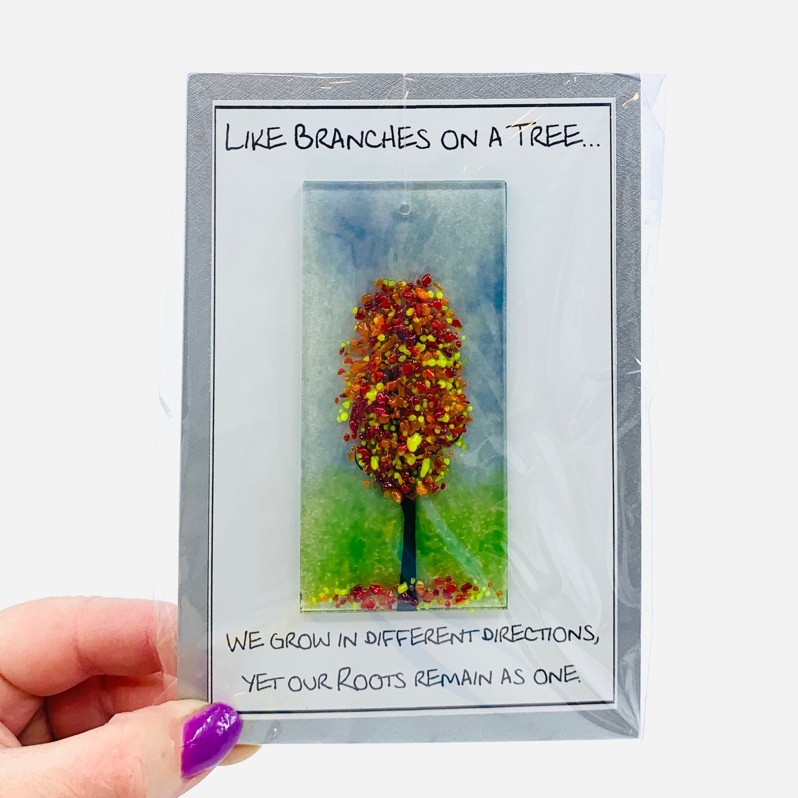 Fused Glass "Like Branches on a Tree” Suncatcher 31 Decor Glimmer Glass Gifts 