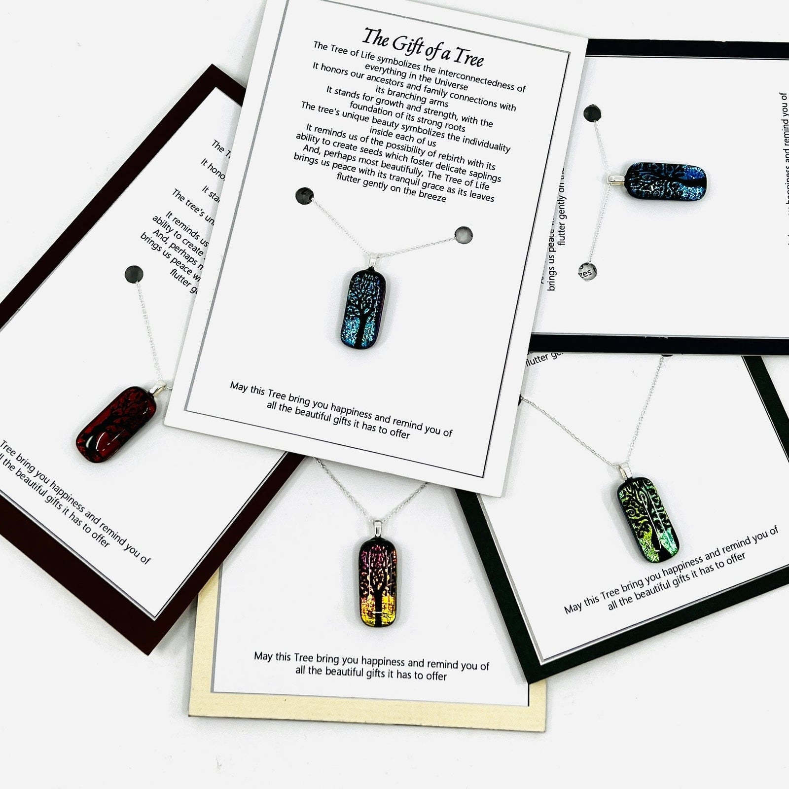 Tree of Life Glass Pendant Necklace 7 Teal Jewelry Glimmer Glass Gifts 