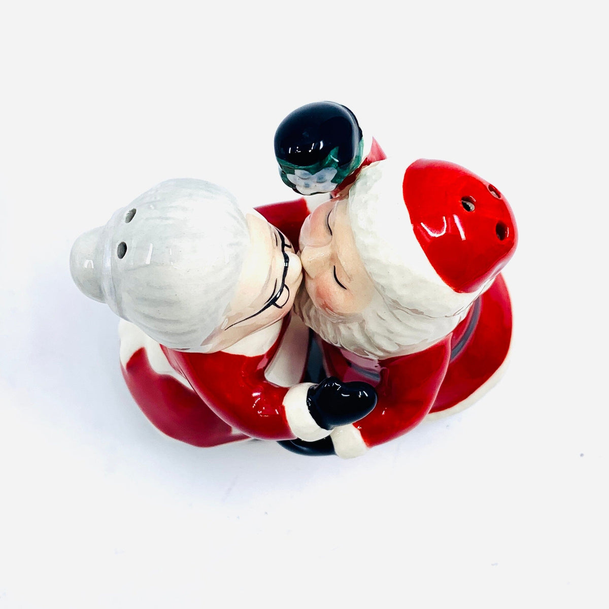 Kissing Santa Couple Salt and Pepper Shakers COSMOS 