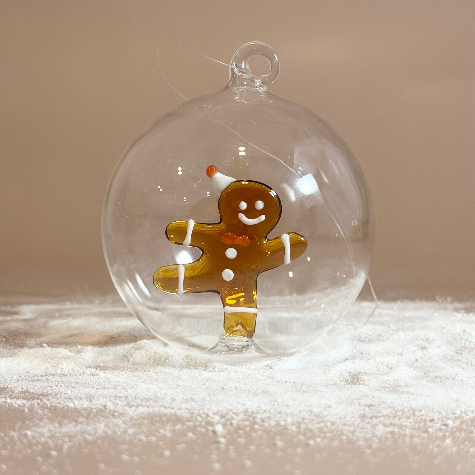Glass Icon Ornament, Skating Gingerbread ICHENDORF 
