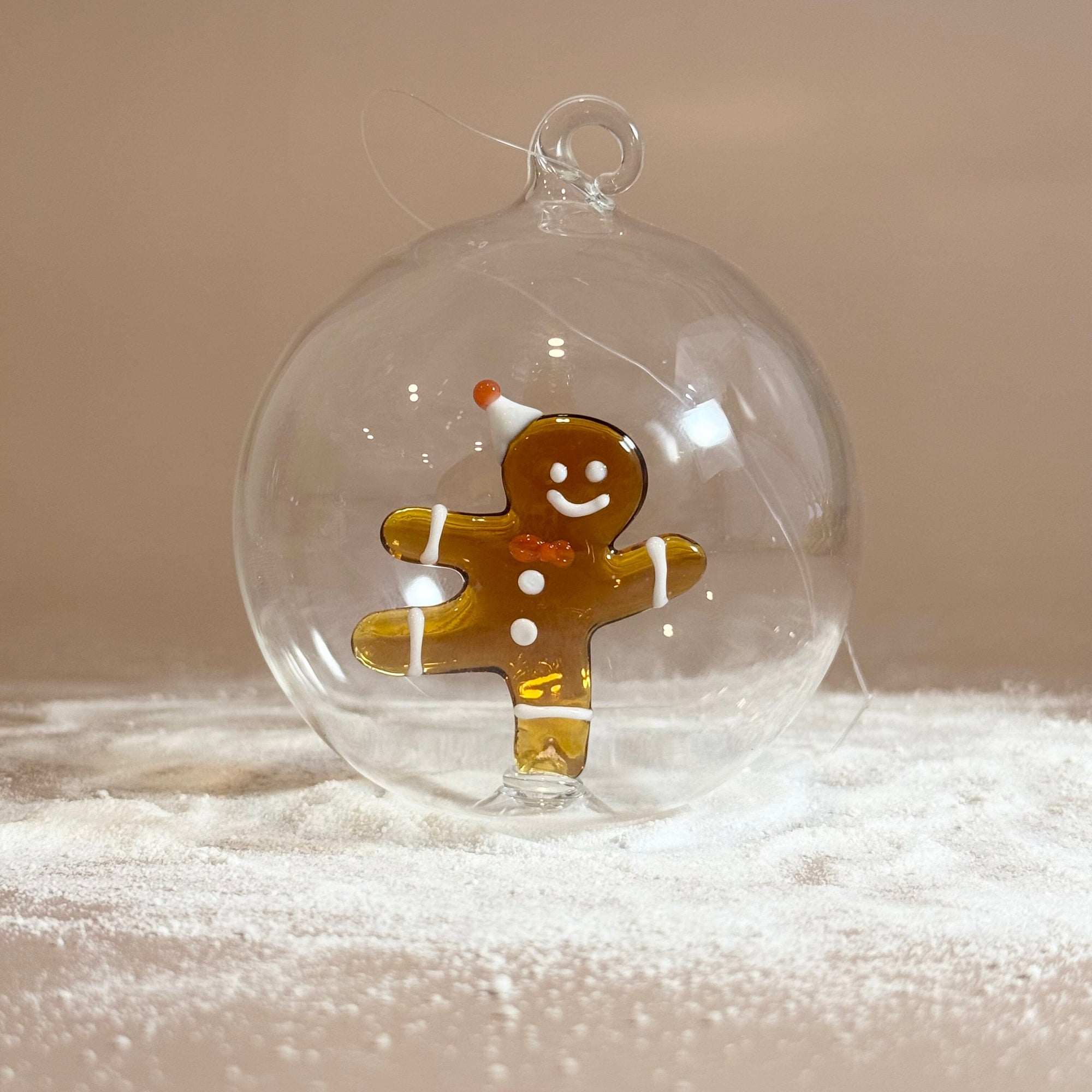 Glass Icon Ornament, Skating Gingerbread ICHENDORF 