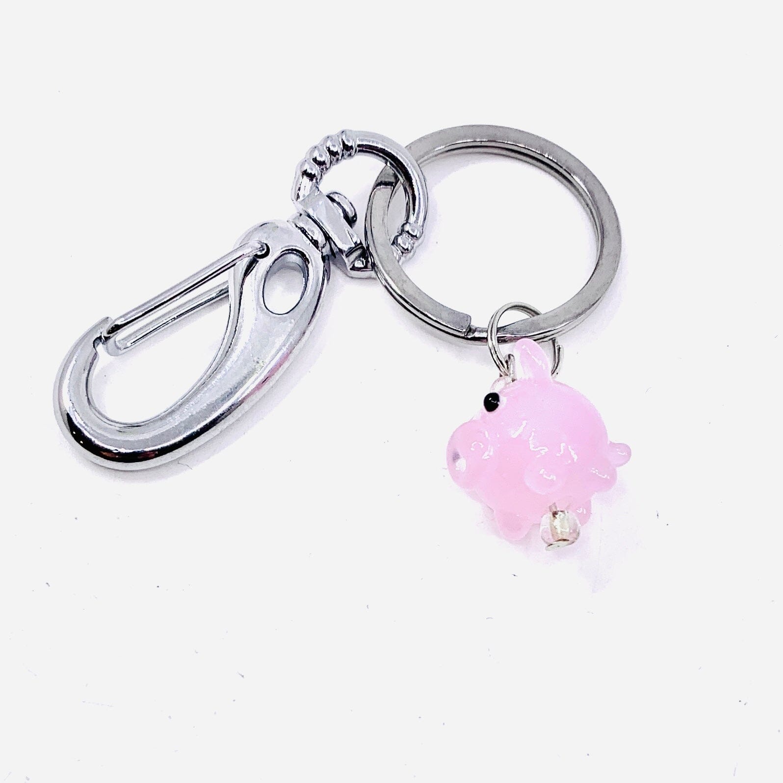 Tiny Glass Pig Keychain GANZ 