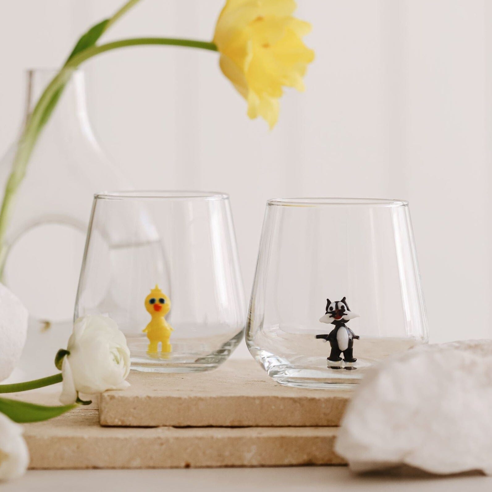 Tiny Animal Wine Glass, Sylvester Decor MiniZoo 