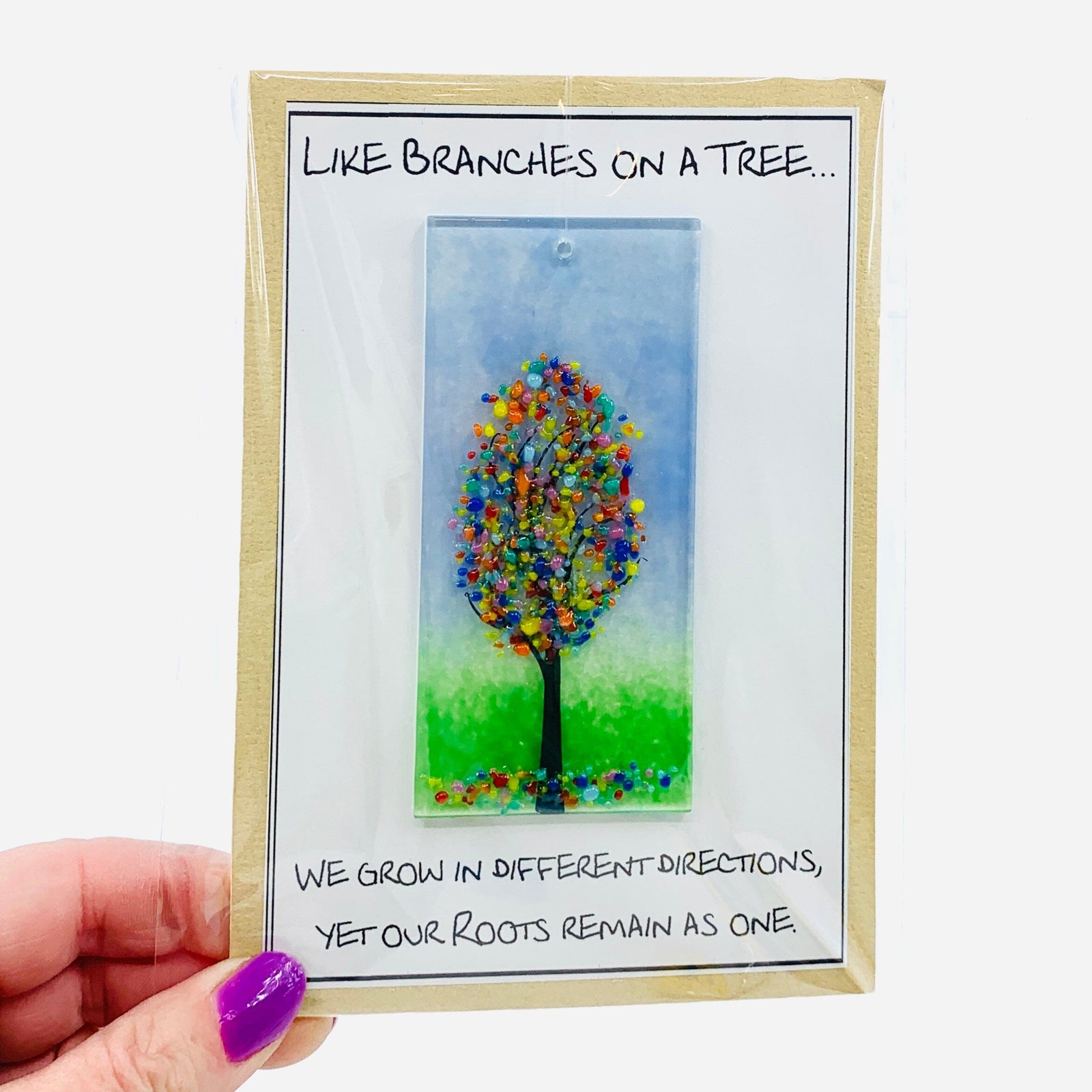 Fused Glass "Like Branches on a Tree” Suncatcher 40 Decor Glimmer Glass Gifts 