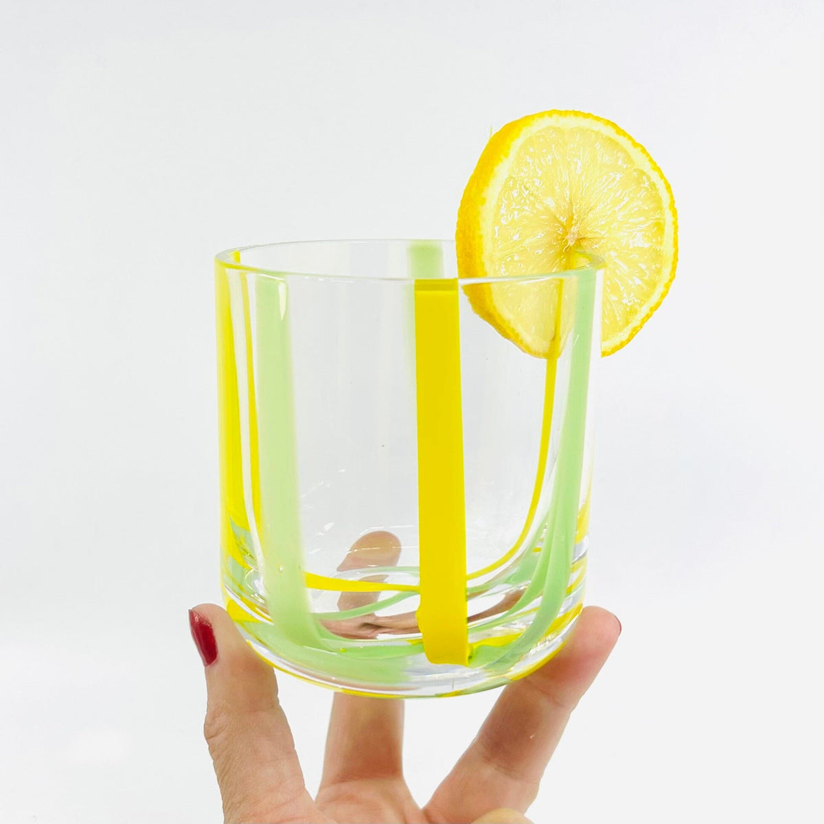 Striped Glass Tumbler, Powder Blue Decor One Hundred 80 Degrees 