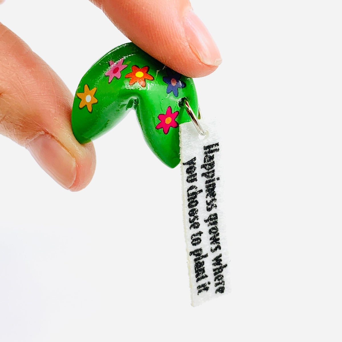 Fortune Favours the Bold Charm - PT122 GANZ Flowers Green 