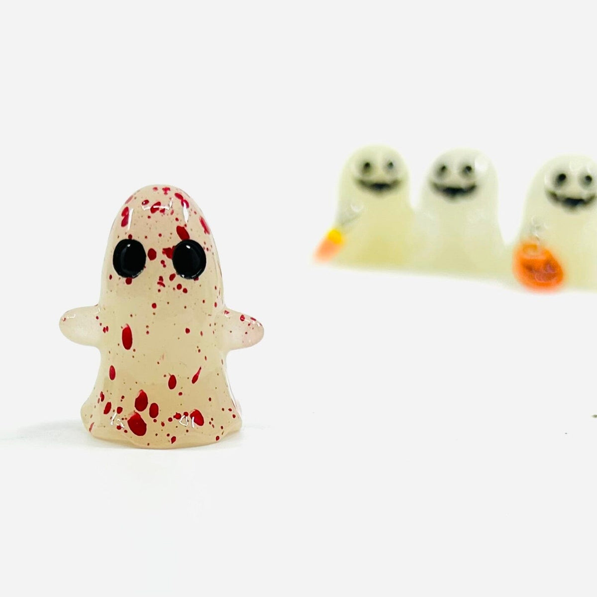 Miniature Glass Glow in The Dark Ghosts, Murder Documentary - 