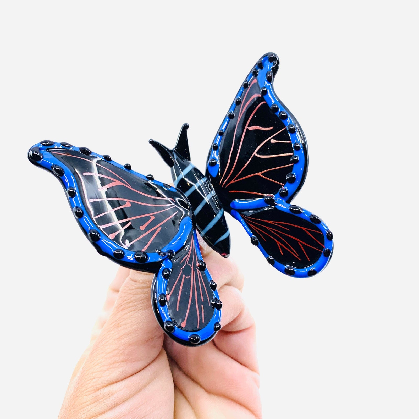Tabletop Glass Butterfly, Black 121 Alex 