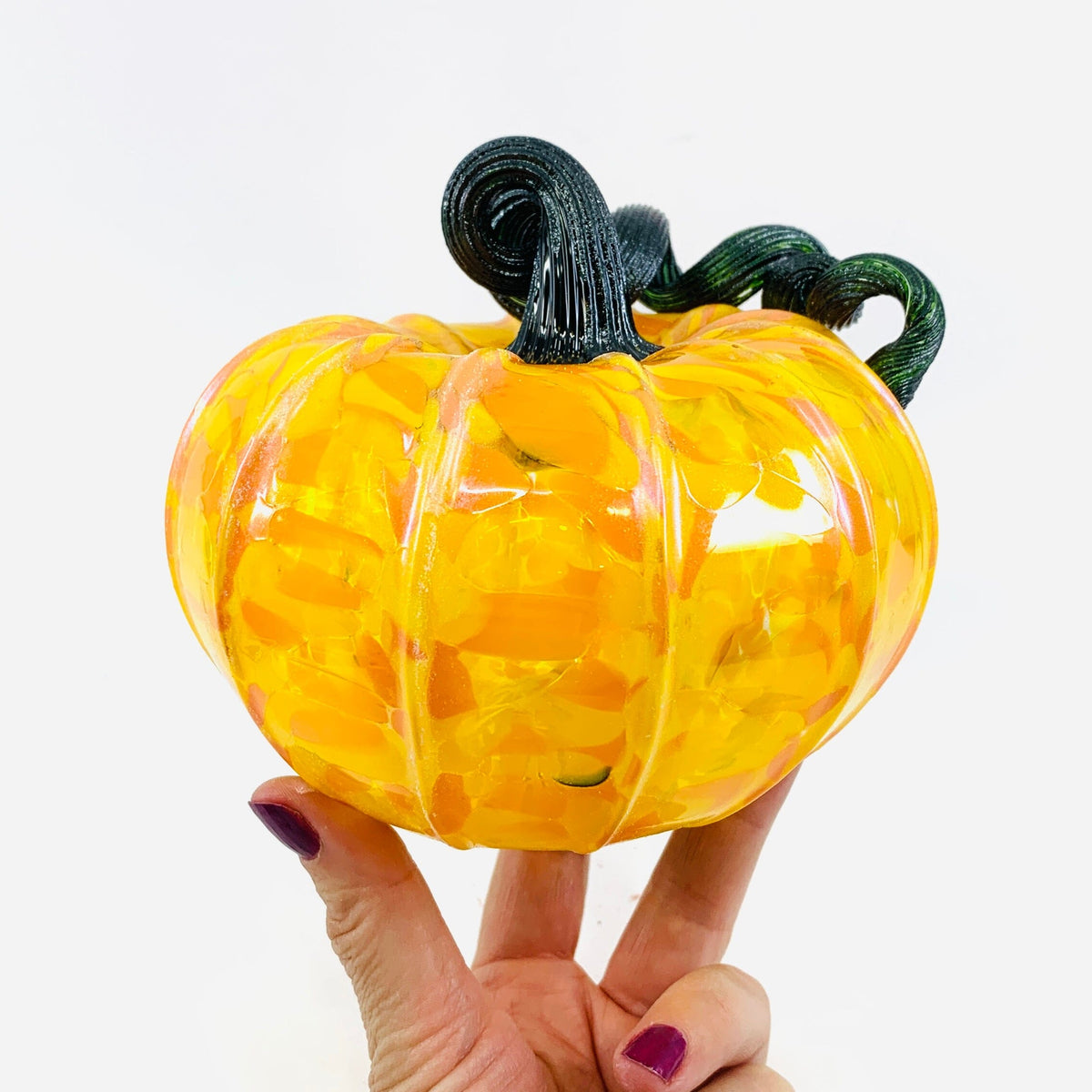 Daily Pumpkin 651 Fall Shimmer Squat Daily Pumpkin Luke Adams Glass Blowing Studio 