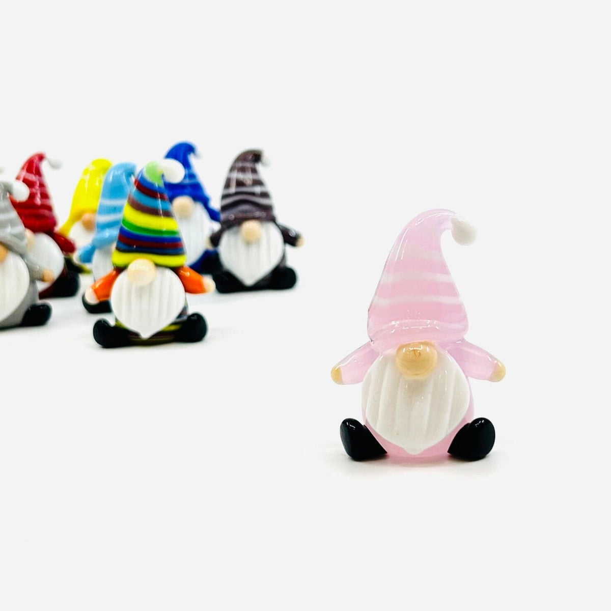 Everyday Little Glass Gnomes, Pink Miniature Alex 