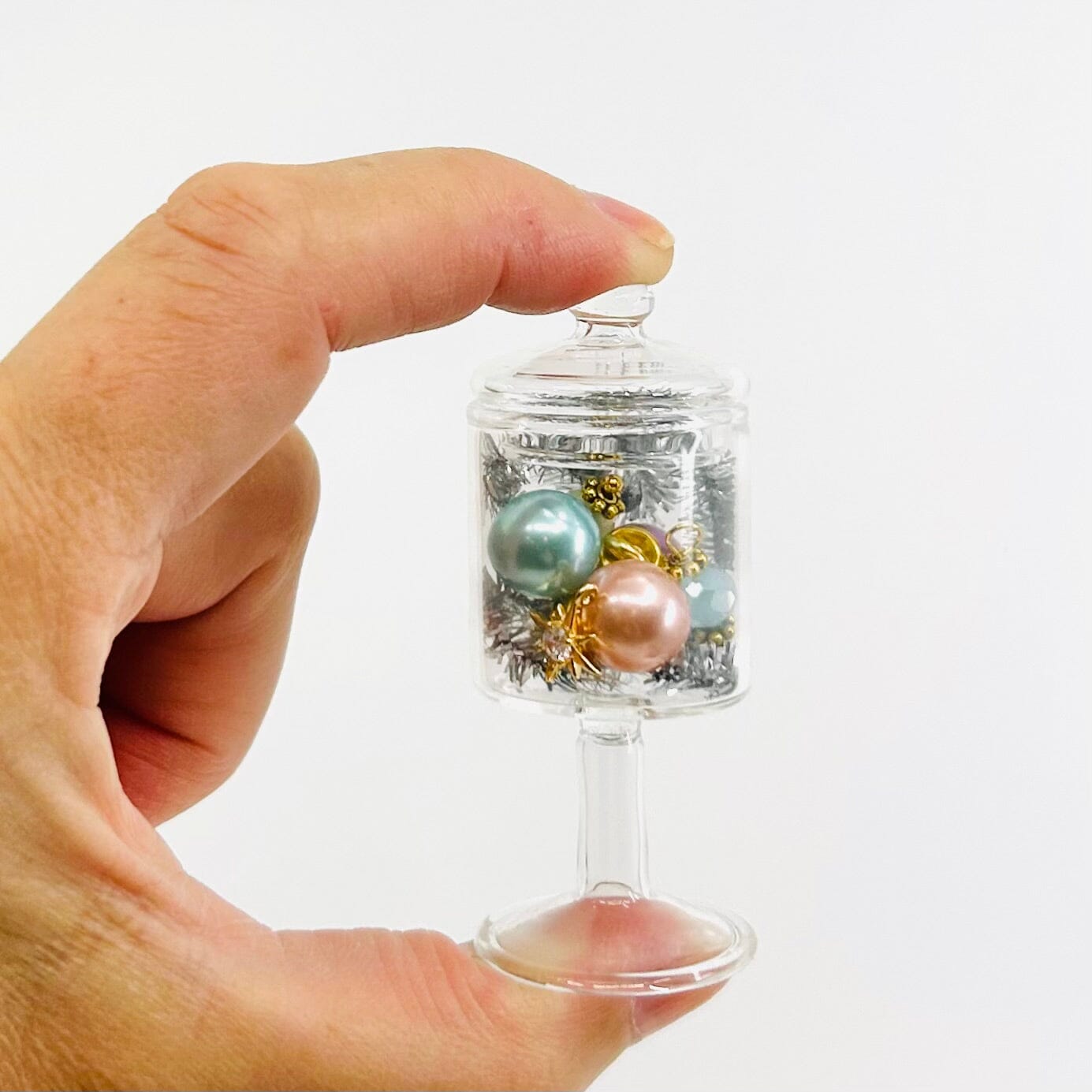 Tiniest Tree Decoration Jar, Silver Garland Miniature - 